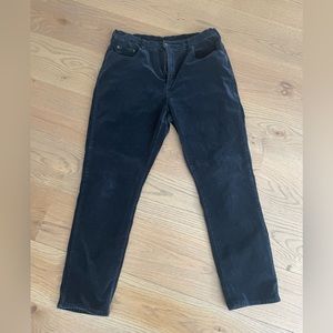 Diane Gilman Velvet Straight-Leg Pant, Navy, Size 16W